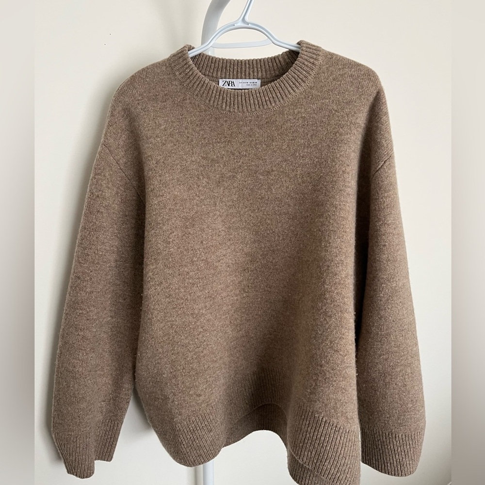 Zara Neutral Oversized Wool Sweater